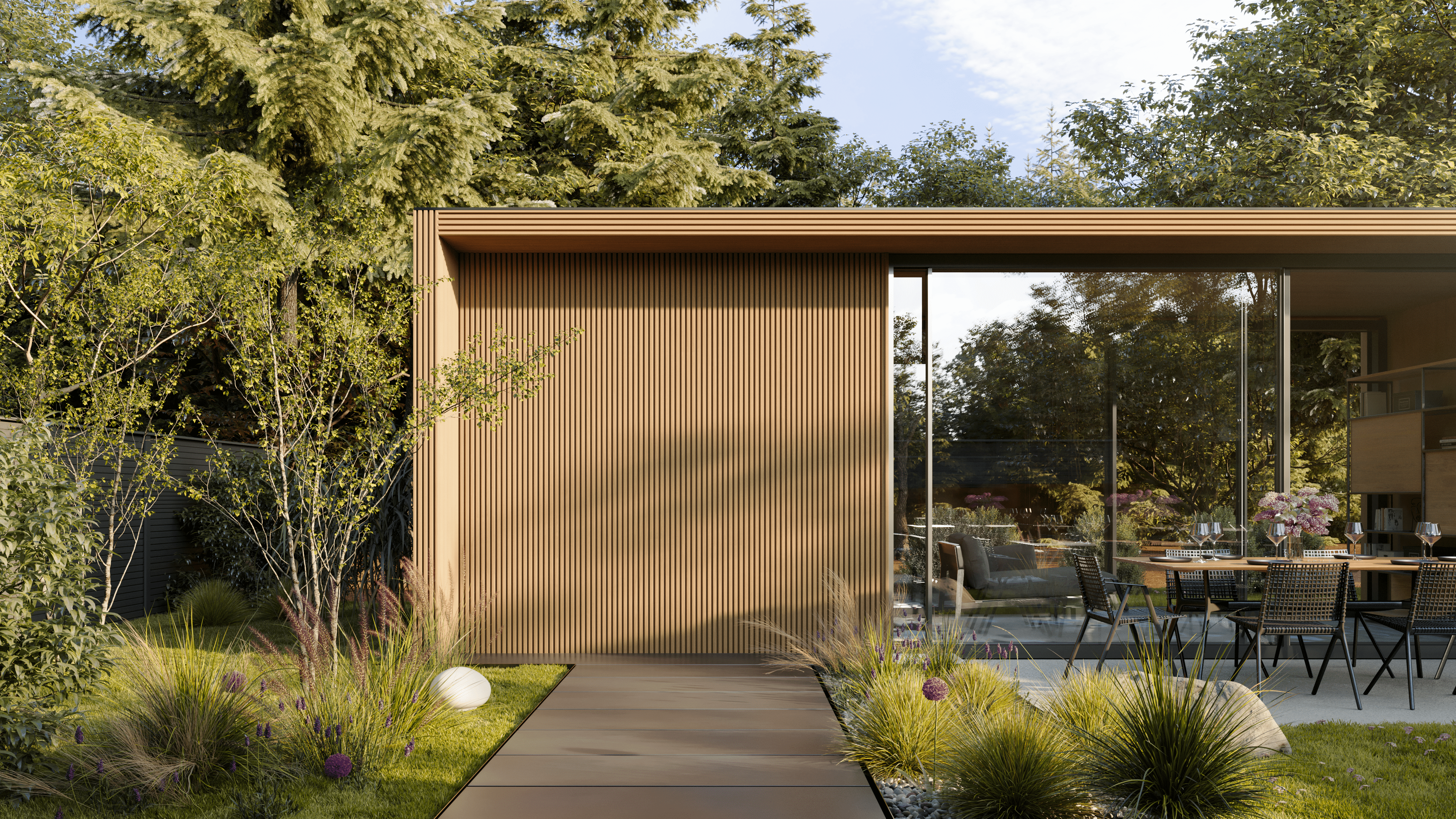 Ecoscape Natural Oak Slatted Cladding_Lifestyle 2