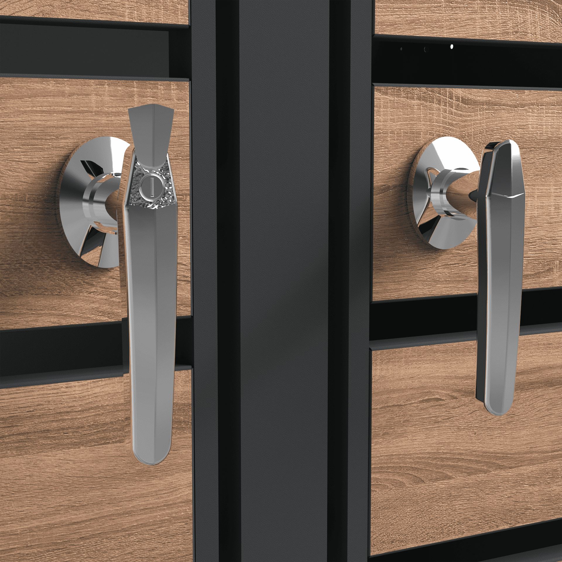 Double Planter Woodgrain & Charcoal 10