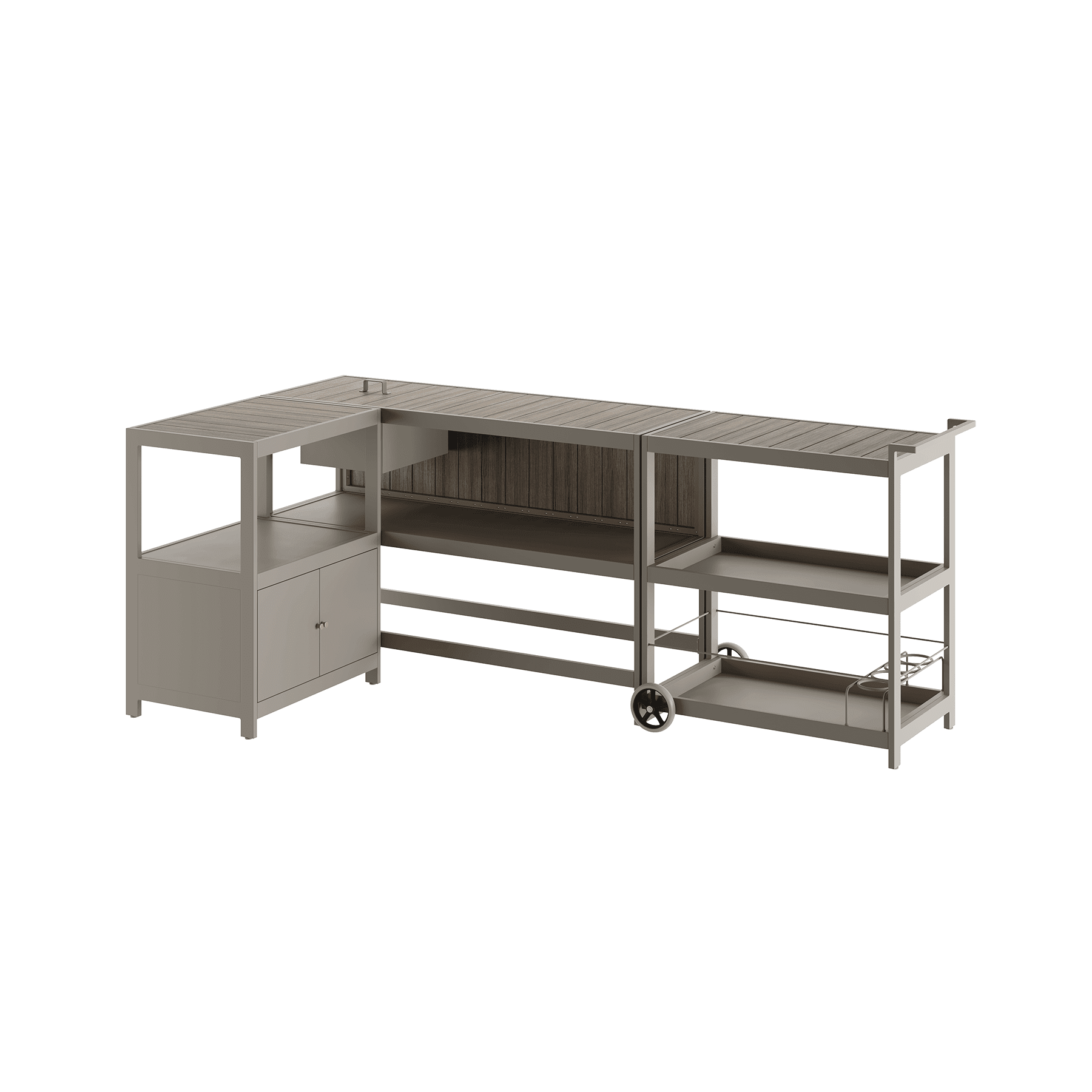 Outdoor Kitchen, Set of 3 Units - Taupe