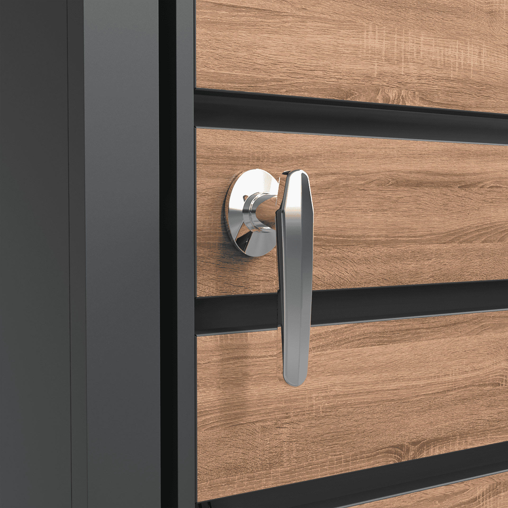 Single Planter Woodgrain & Charcoal 10