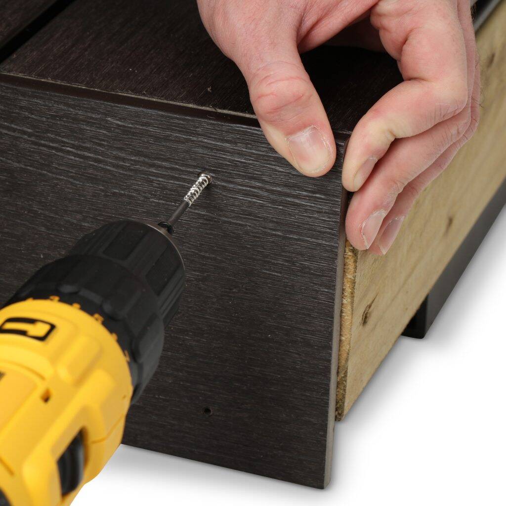 installing finishing details to provide a neat edge to the composite deck