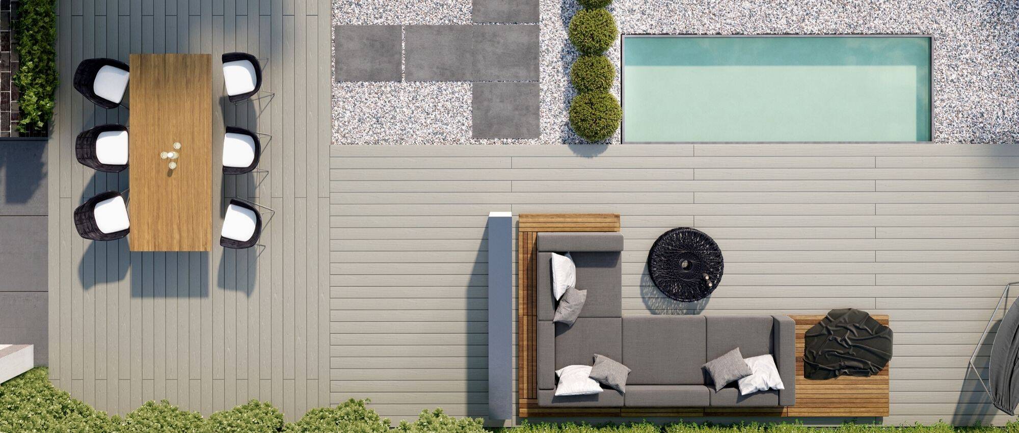Our composite decking is ideal for those looking for a wood style finish.