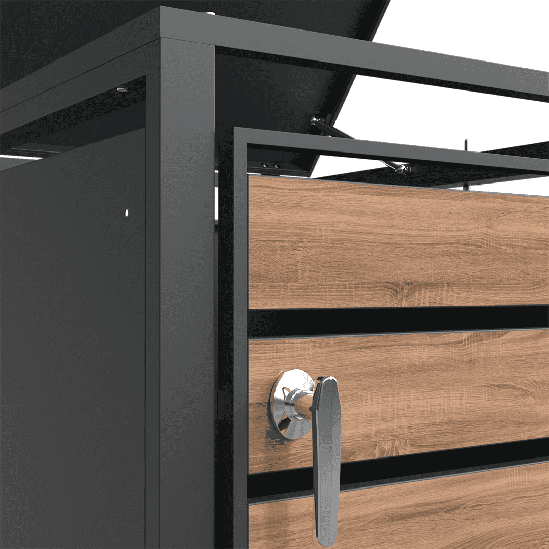 Single lid woodgrain & charcoal 12