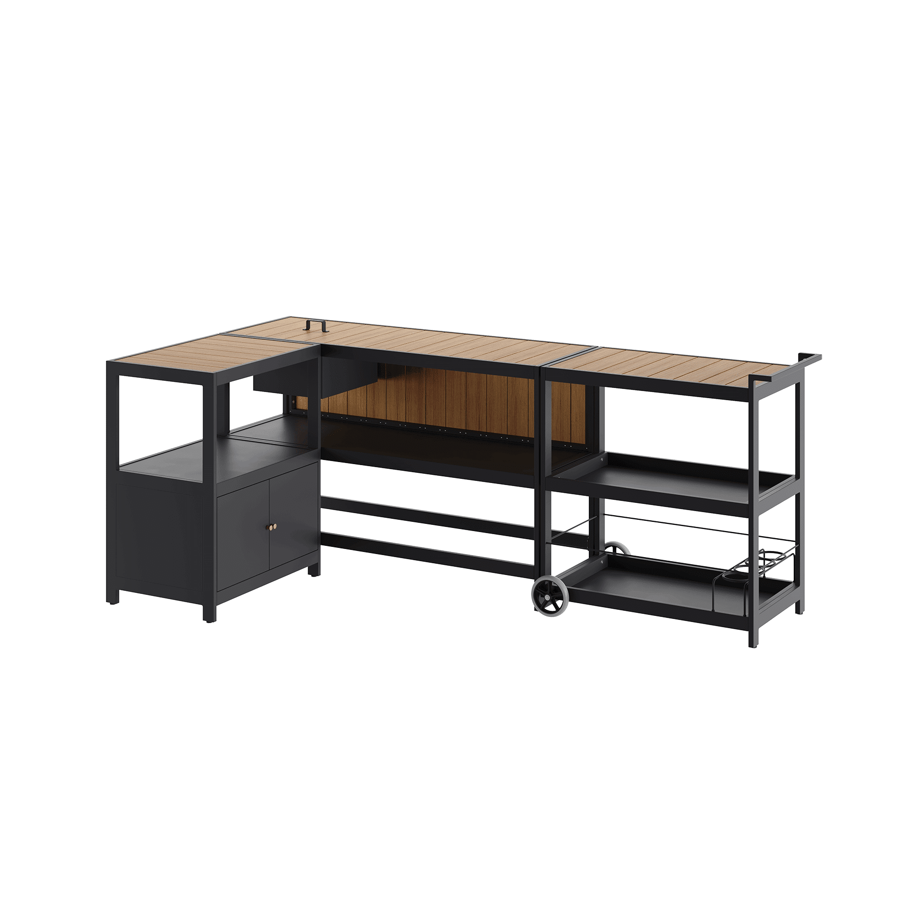 Outdoor Kitchen, Set of 3 Units - Oak