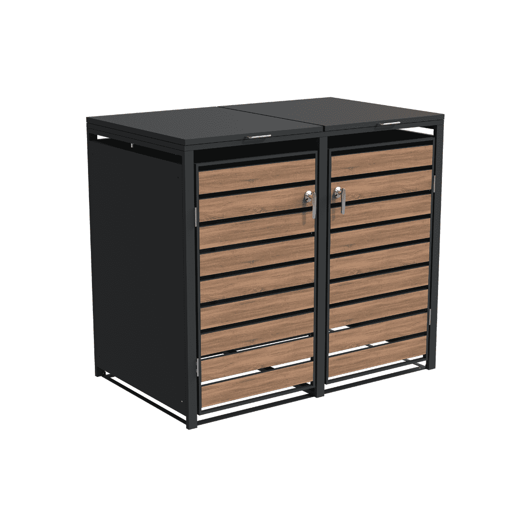 Double lid woodgrain & charcoal 5
