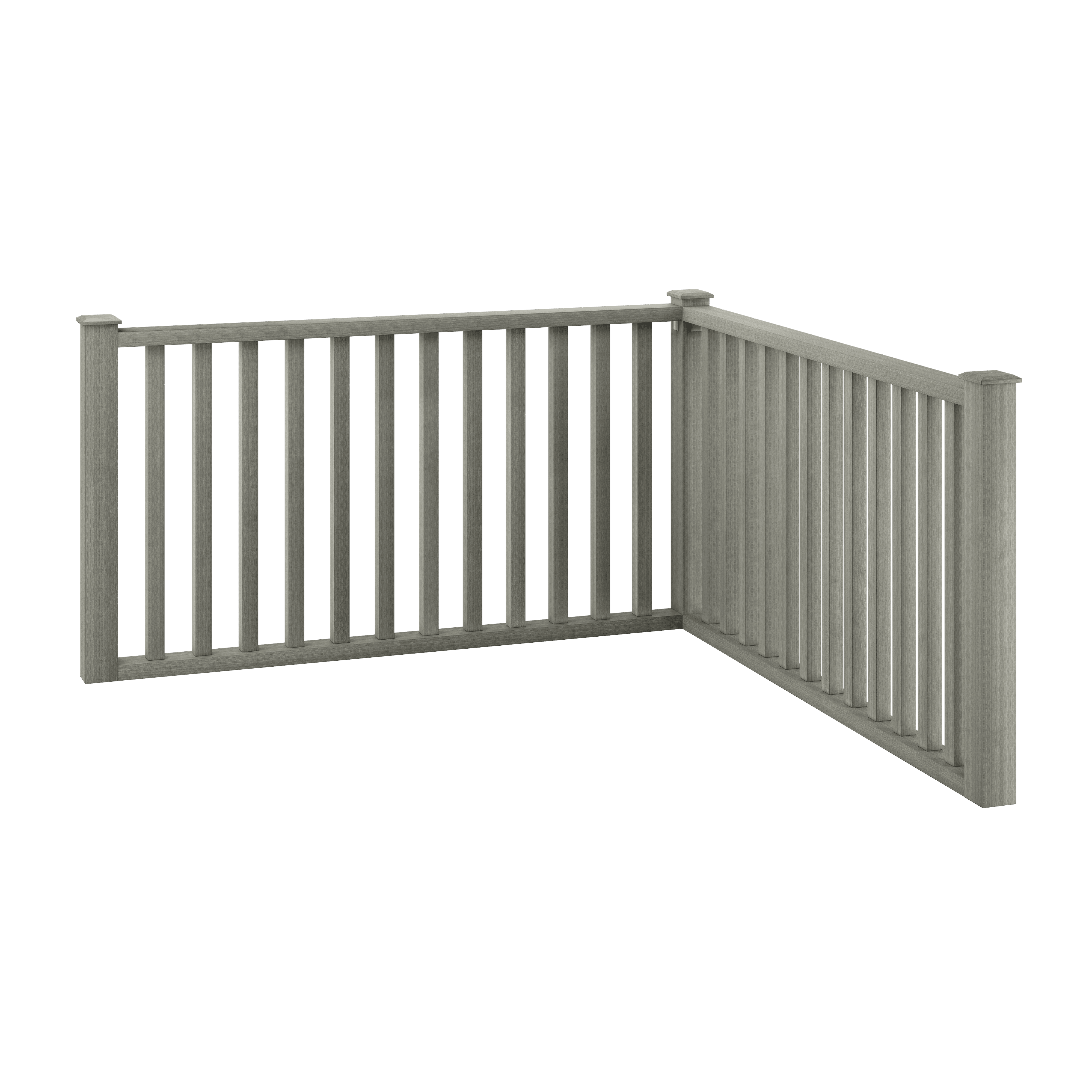 Graphite composite balustrade with vertical composite spindles