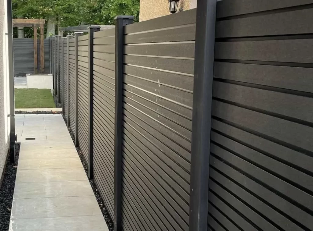 Charcoal composite fence panel