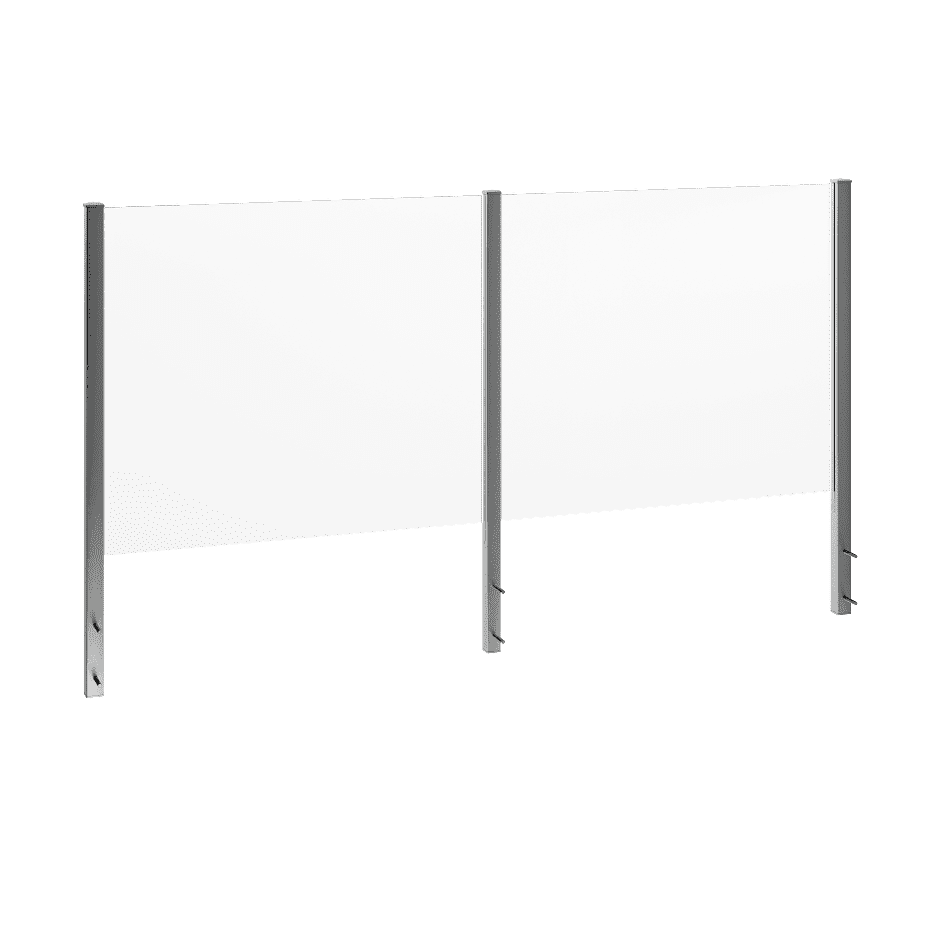 ECOAB_ Ecoscape Aluminium and Glass balustrade Satin Anodised no handrail - side fix_02