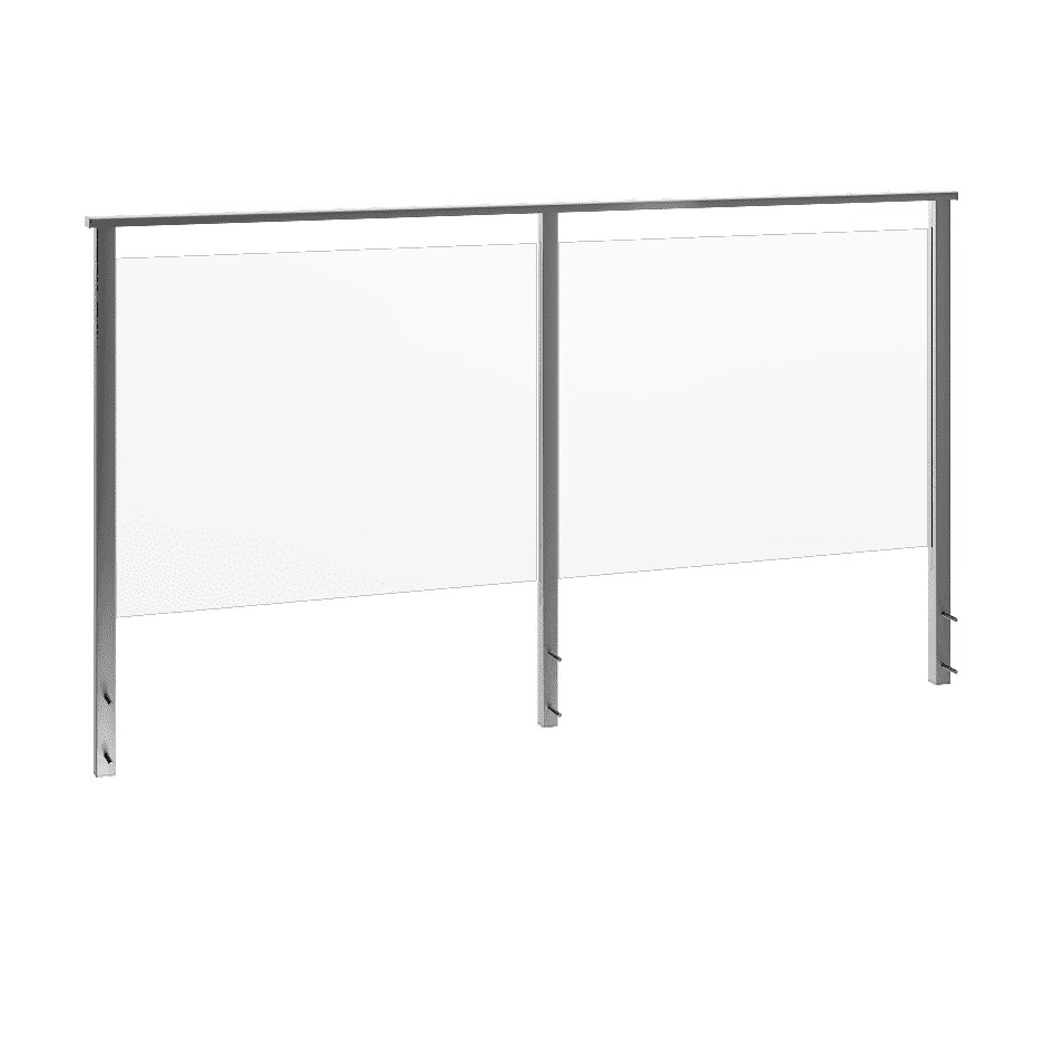 ECOAB_ Ecoscape Aluminium and Glass balustrade Satin Anodised with handrail - side fix_02