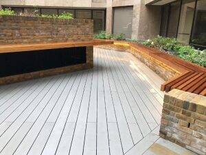 Composite decking at Devonshire Square, London